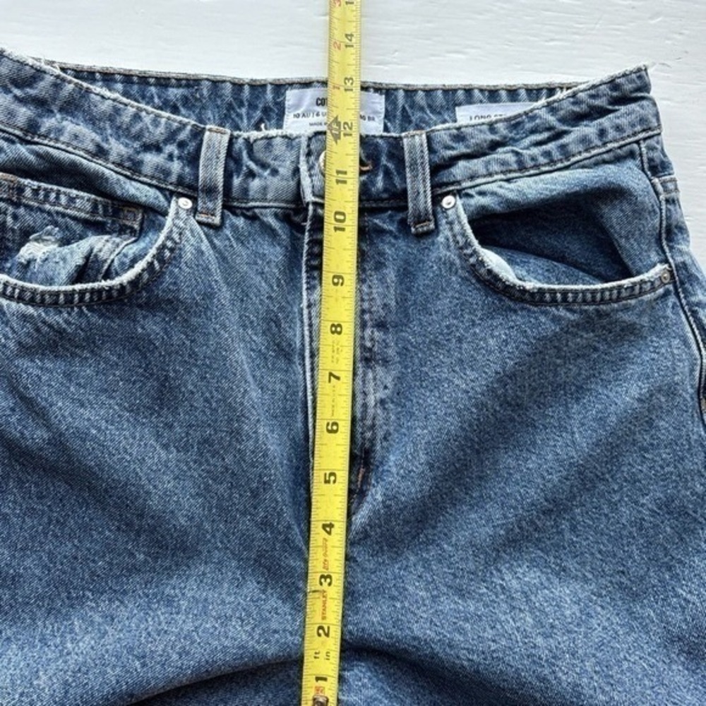Cotton On Womens Jeans 6 Long Straight Leg Med Wash Distressed Ripped - Picture 6 of 12